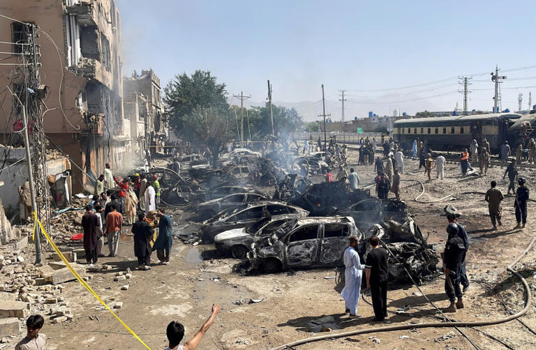 Powerful bomb explodes near train in Pakistan's Quetta, killing at least 24