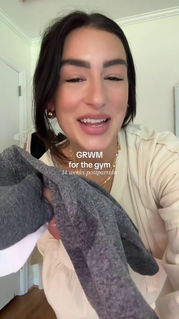 Postpartum GRWM for the gym in my new Amazon workout set