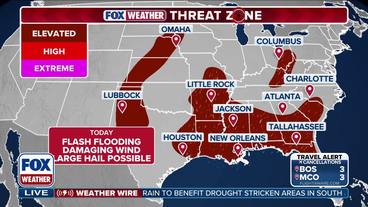 Days of rain continue to plague the South with growing flash flood ...