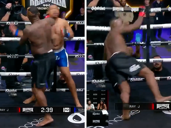 Ray J knocked out in the second round by Supa Hot Fire, watch the video