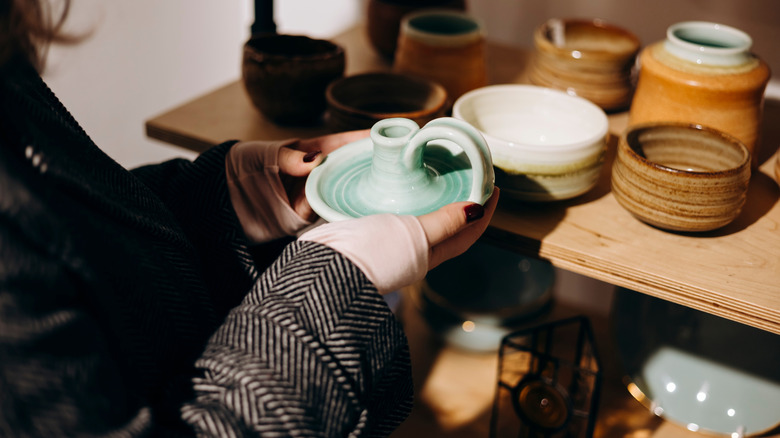Picture of Use an old candle holder for budget-friendly bathroom storage with this ...