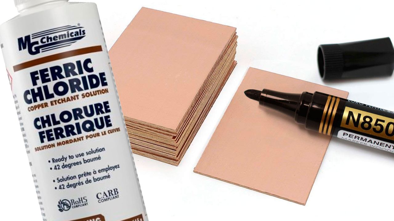 Electronics buff hand-draws and etches custom PCBs at home