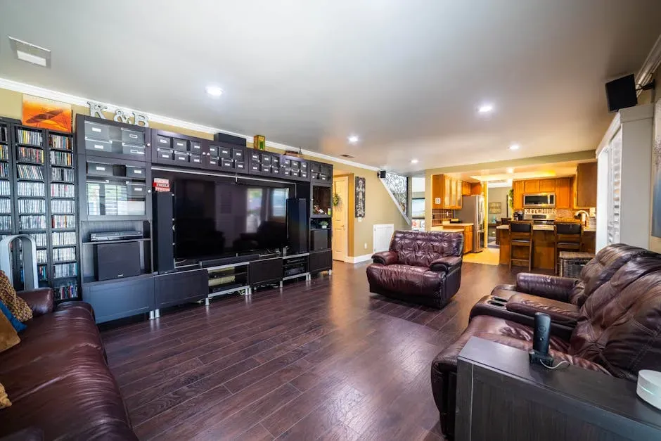 3. The Massive Dark Wood Entertainment Center (Image Credits: Pexels)