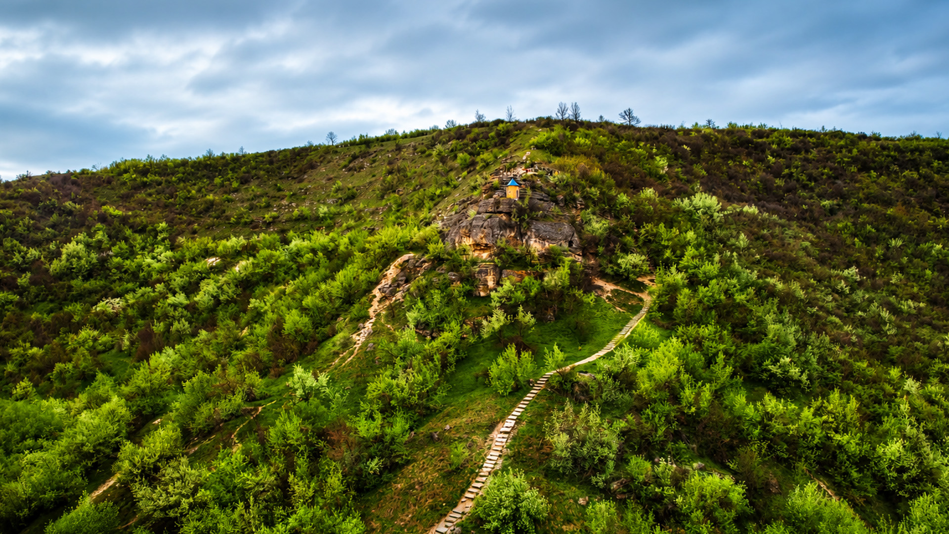 An old religious site surrounded by nature