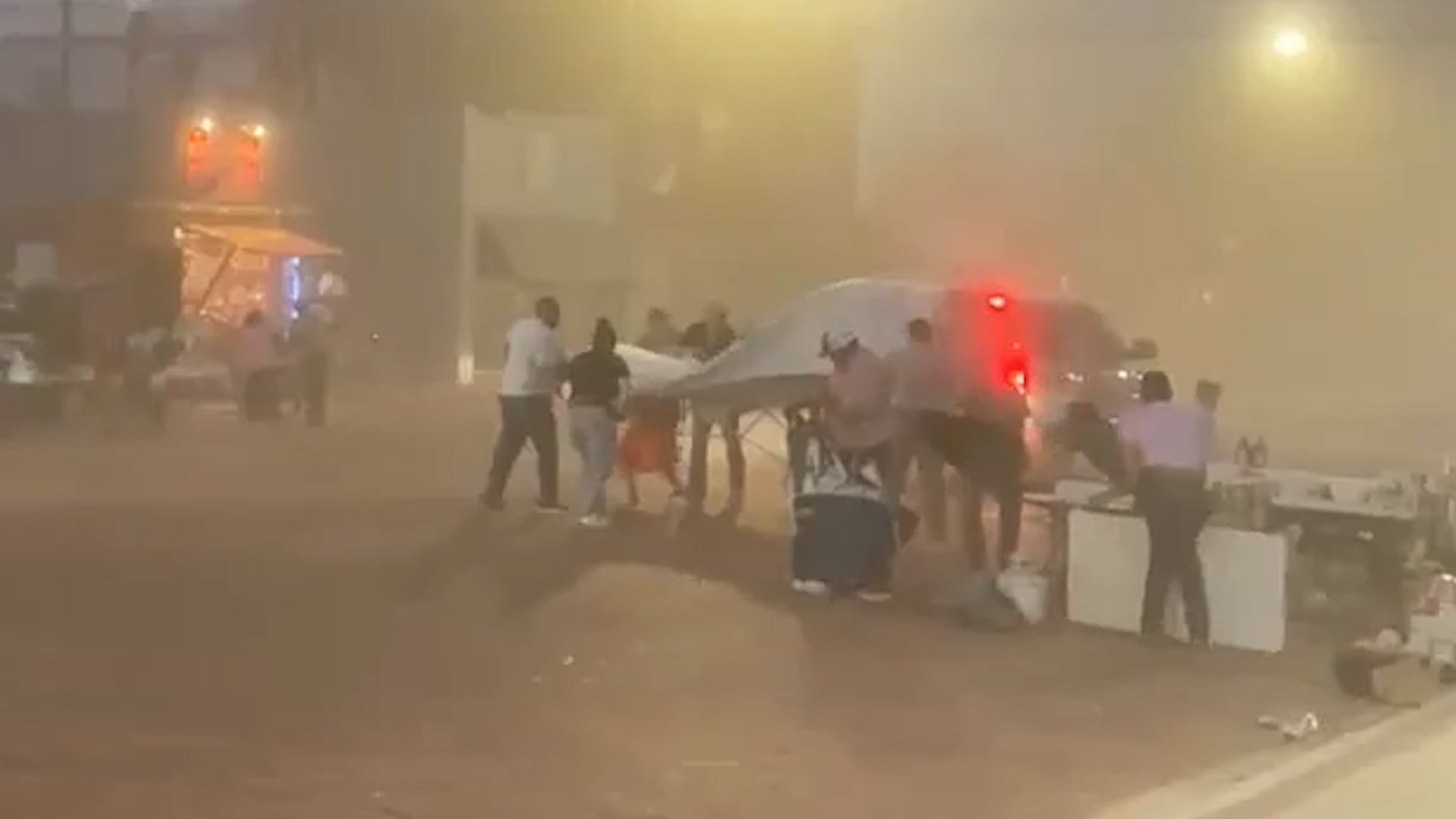Wind gusts rip through Texas town’s Main Street