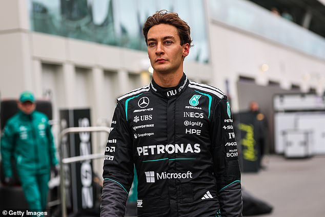 George Russell launches equipment out of cockpit after suffering ...