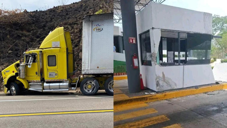 Tráiler se queda sin frenos y choca contra caseta de Arriaga, Chiapas ...
