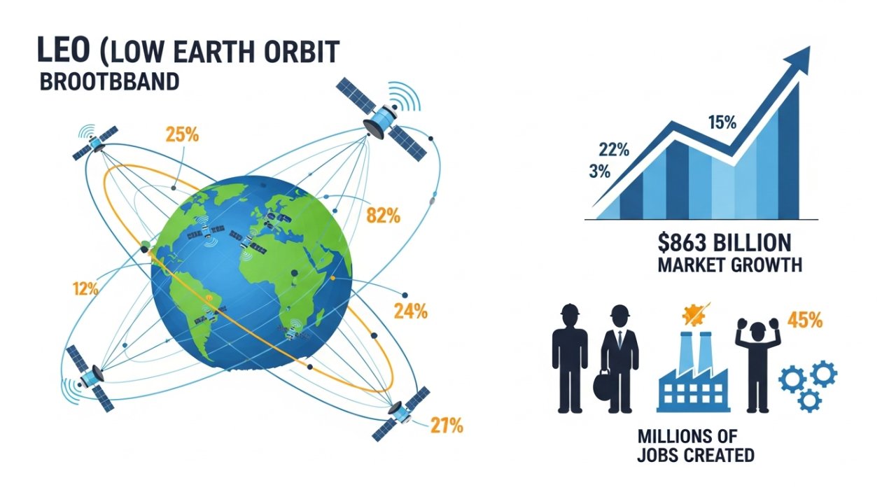 LEO satellite broadband could drive $863 billion growth and millions of ...
