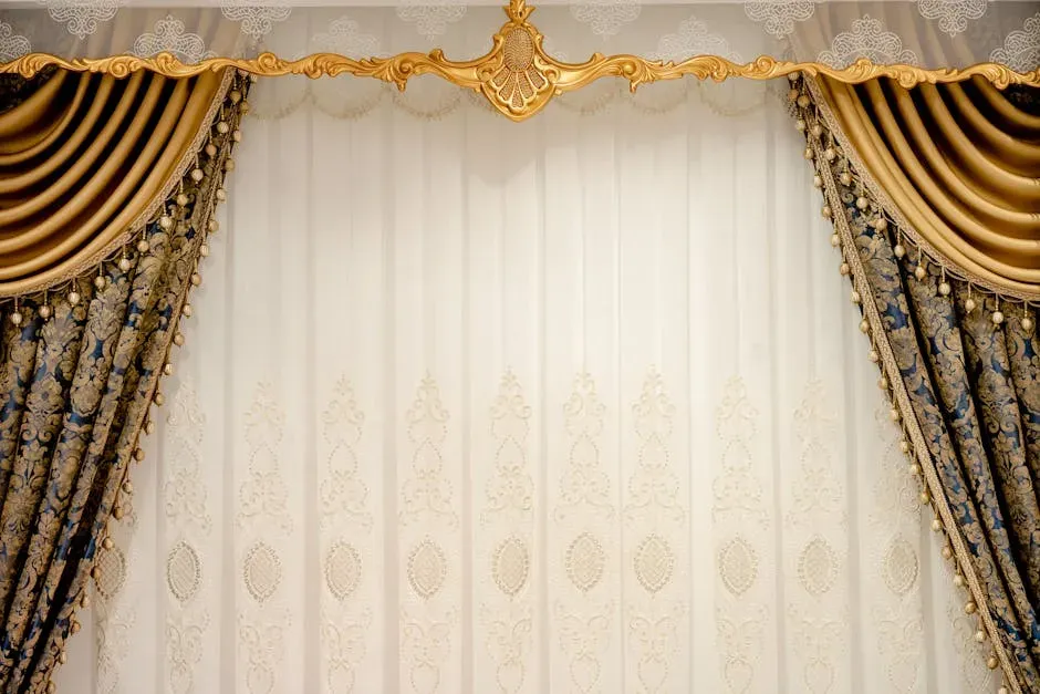 5. The Heavy, Ornate Curtain Valance (Image Credits: Pexels)