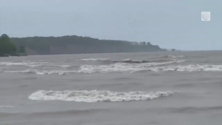 Howling winds and choppy waters in Port Stanley, ON