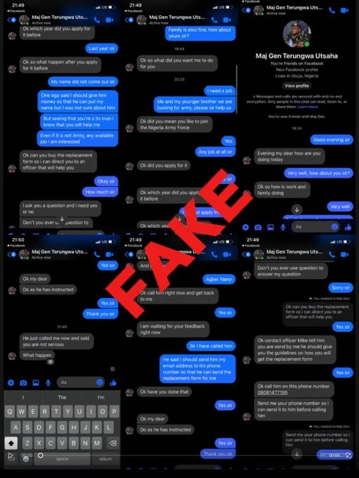 Army warns public over fake social media accounts impersonating top ...