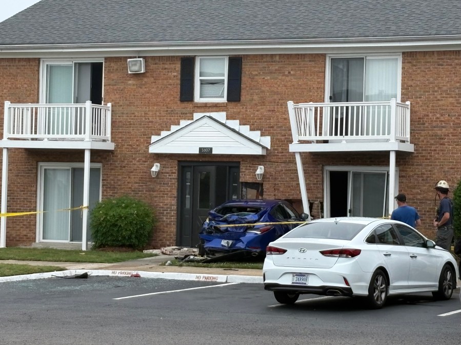 Two displaced after car crashes into apartment building on Weber Avenue ...