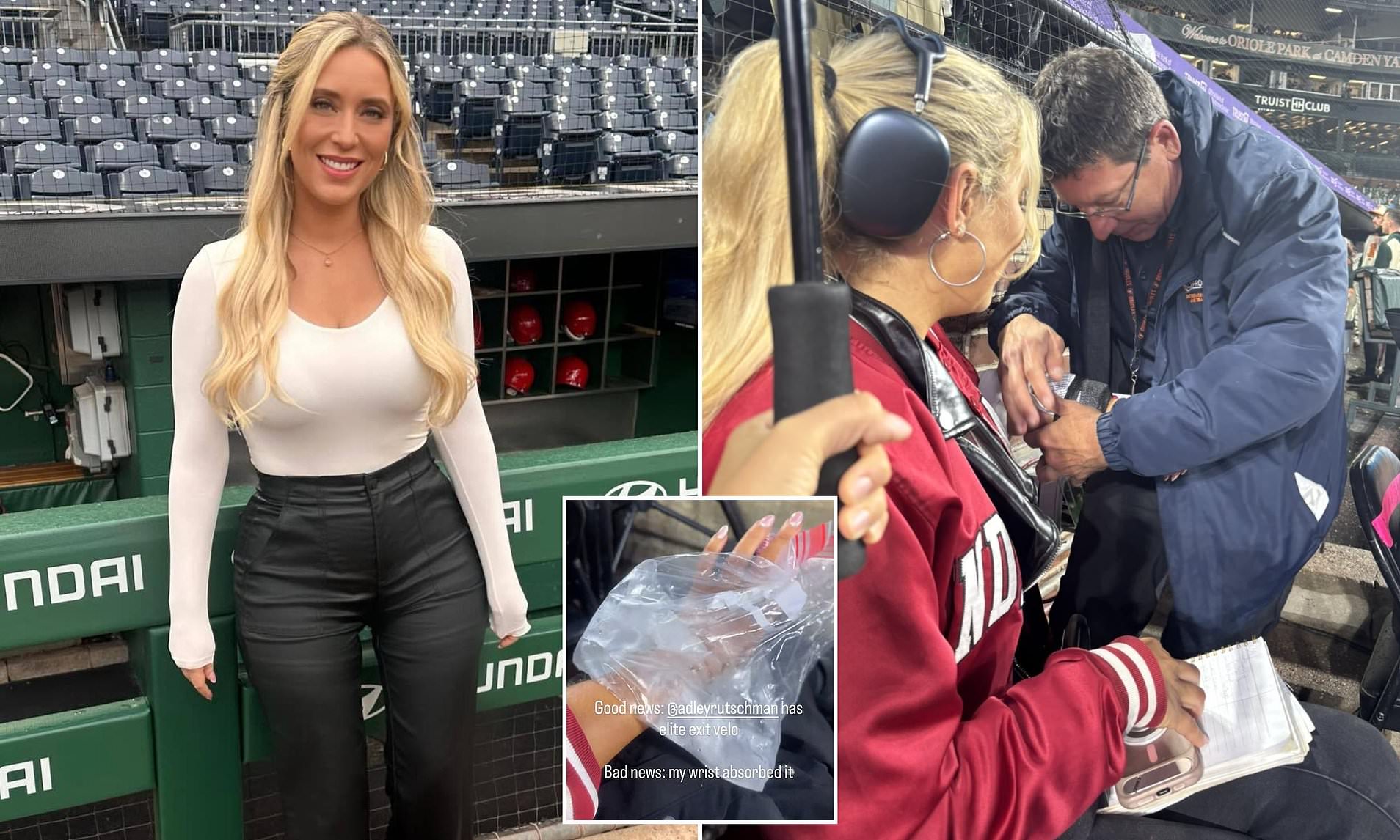 Glamorous MLB reporter left in agony after getting struck by wayward ...