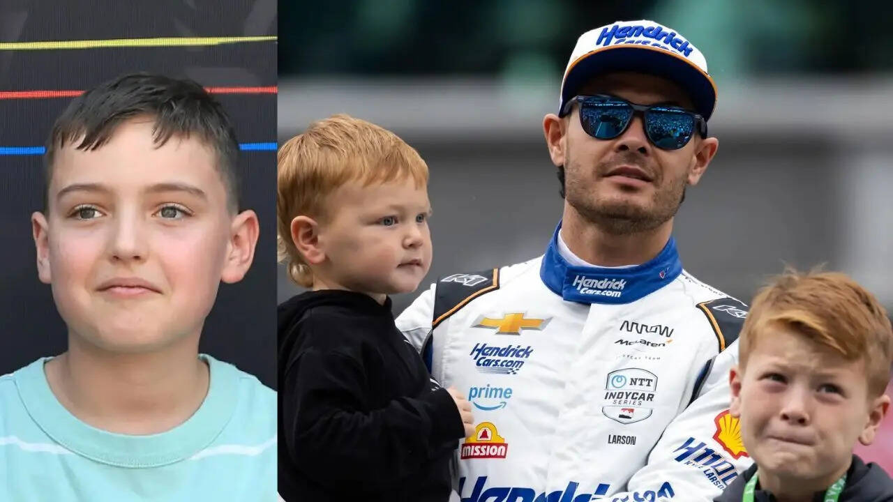 Kyle Larson's son Owen consoling a grieving Brexton Busch at Coca-Cola ...