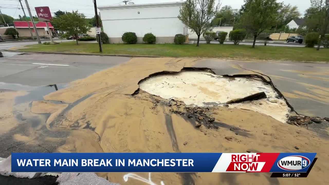 Crews respond to water main break near South Willow Street in Manchester