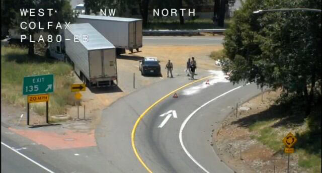 Westbound Interstate 80 near Colfax is back open after an oil spill ...