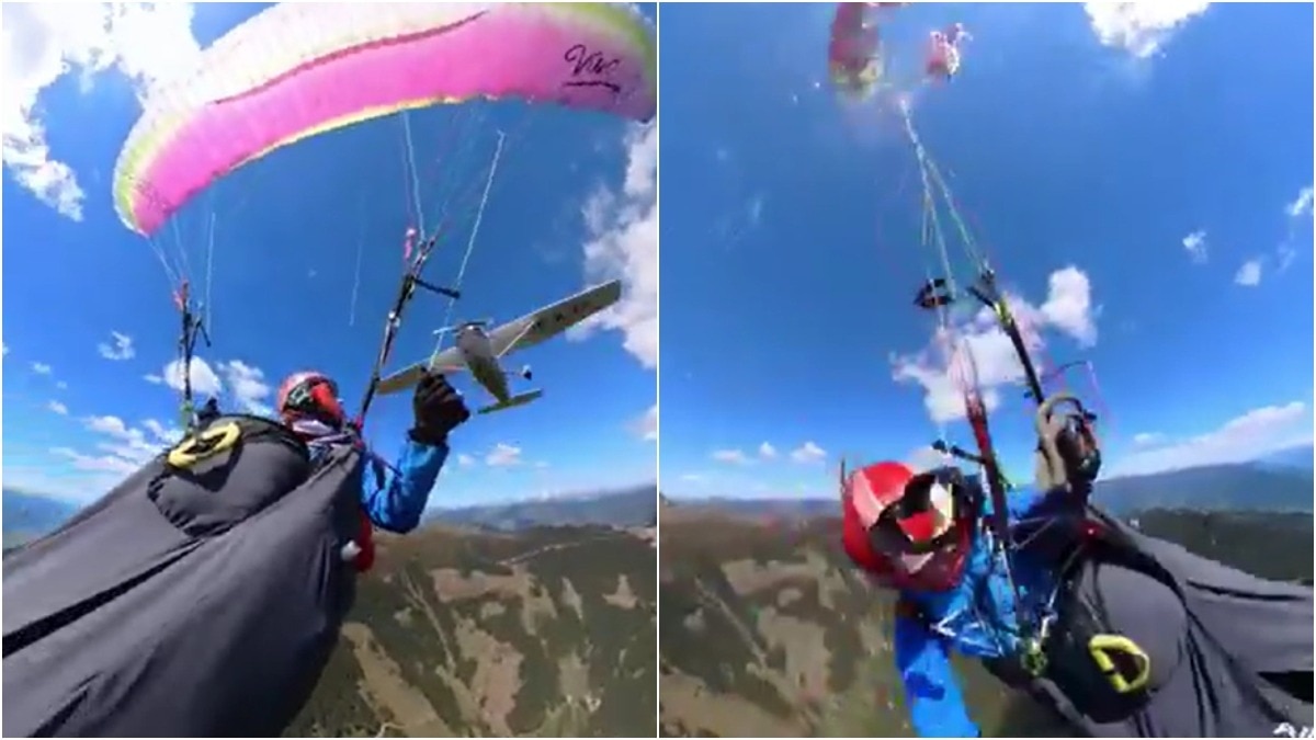 Plane rips through woman's parachute over Austrian Alps in terrifying ...