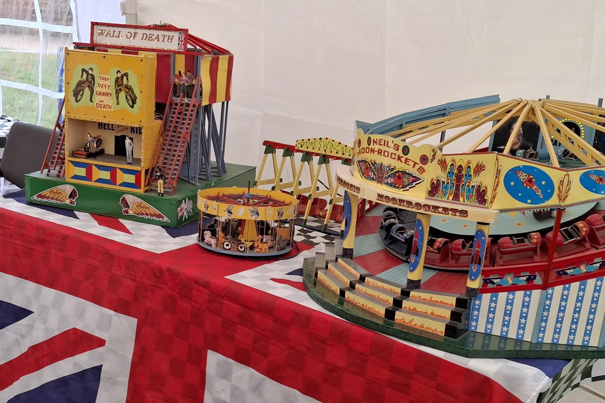 Wall-of-death fairground ride among models on display at Dogdyke open day