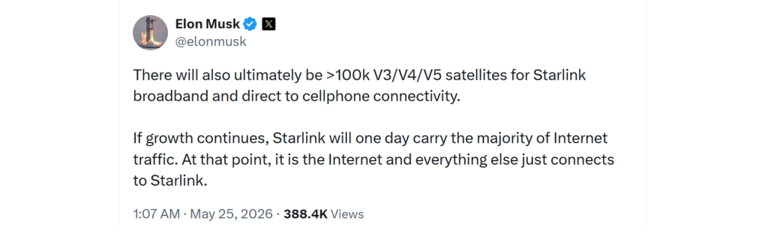 Elon Musk says Starlink will one day end up becoming the internet and ...