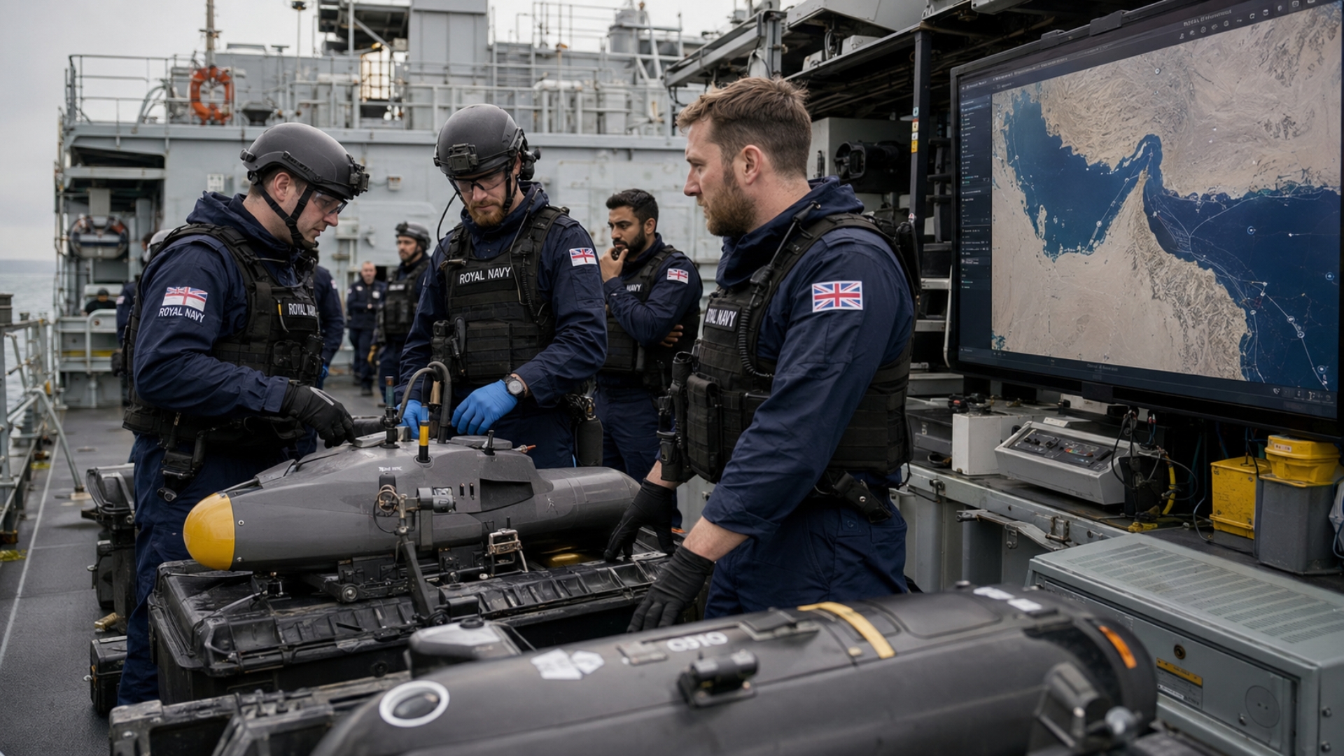 Britain's navy prepares to clear mines in the Strait of Hormuz