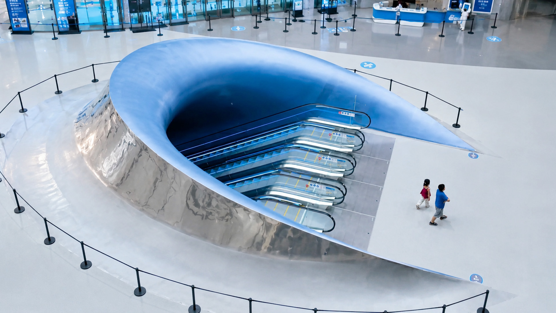 A large underground entrance sits inside China’s contemporary science ...