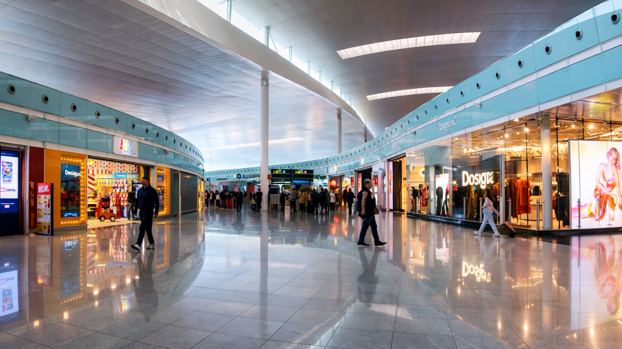 Walking through Barcelona El Prat Airport Terminal 1 (4K)