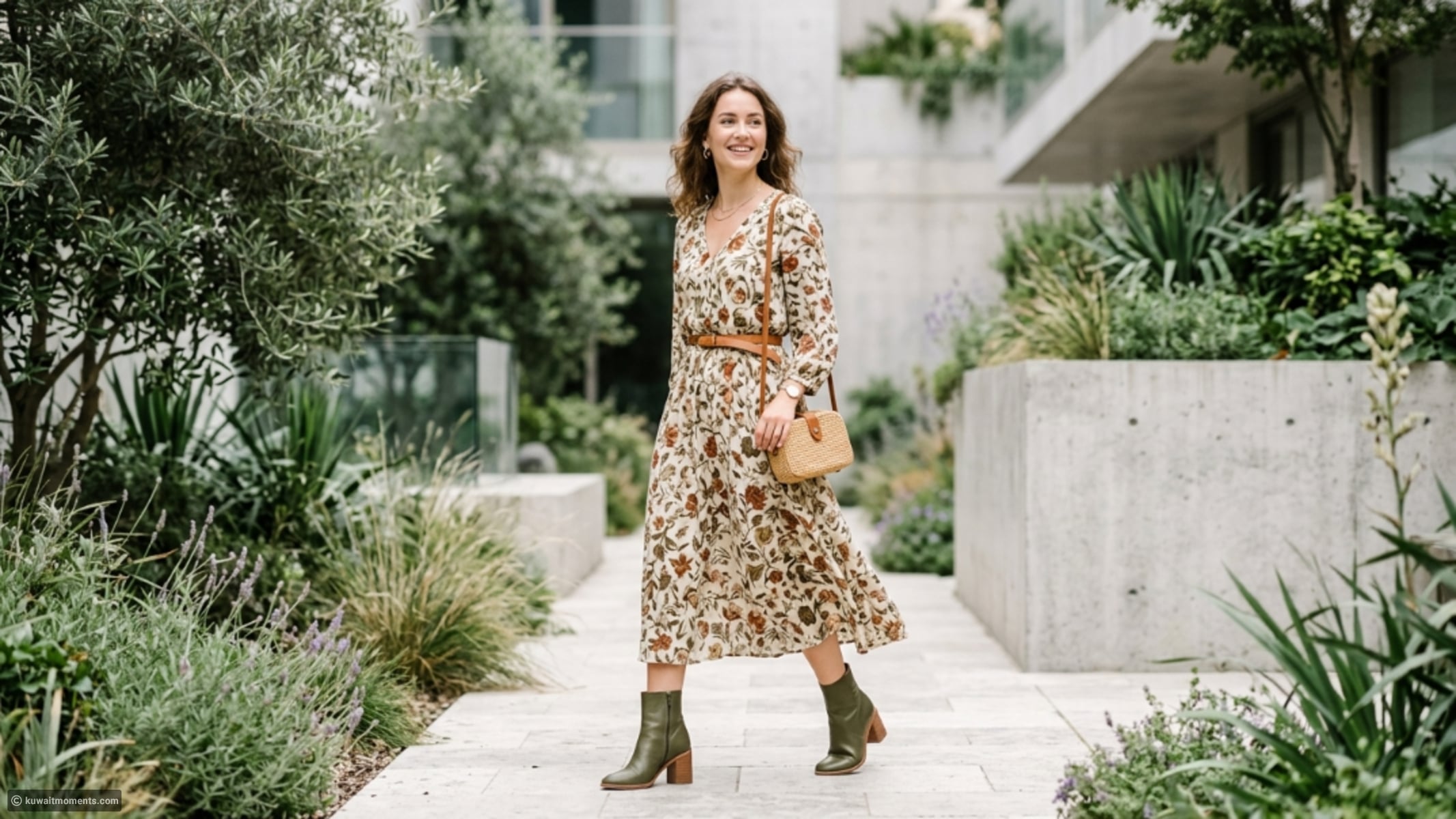 The rich boot color trend that makes floral dresses look stylish