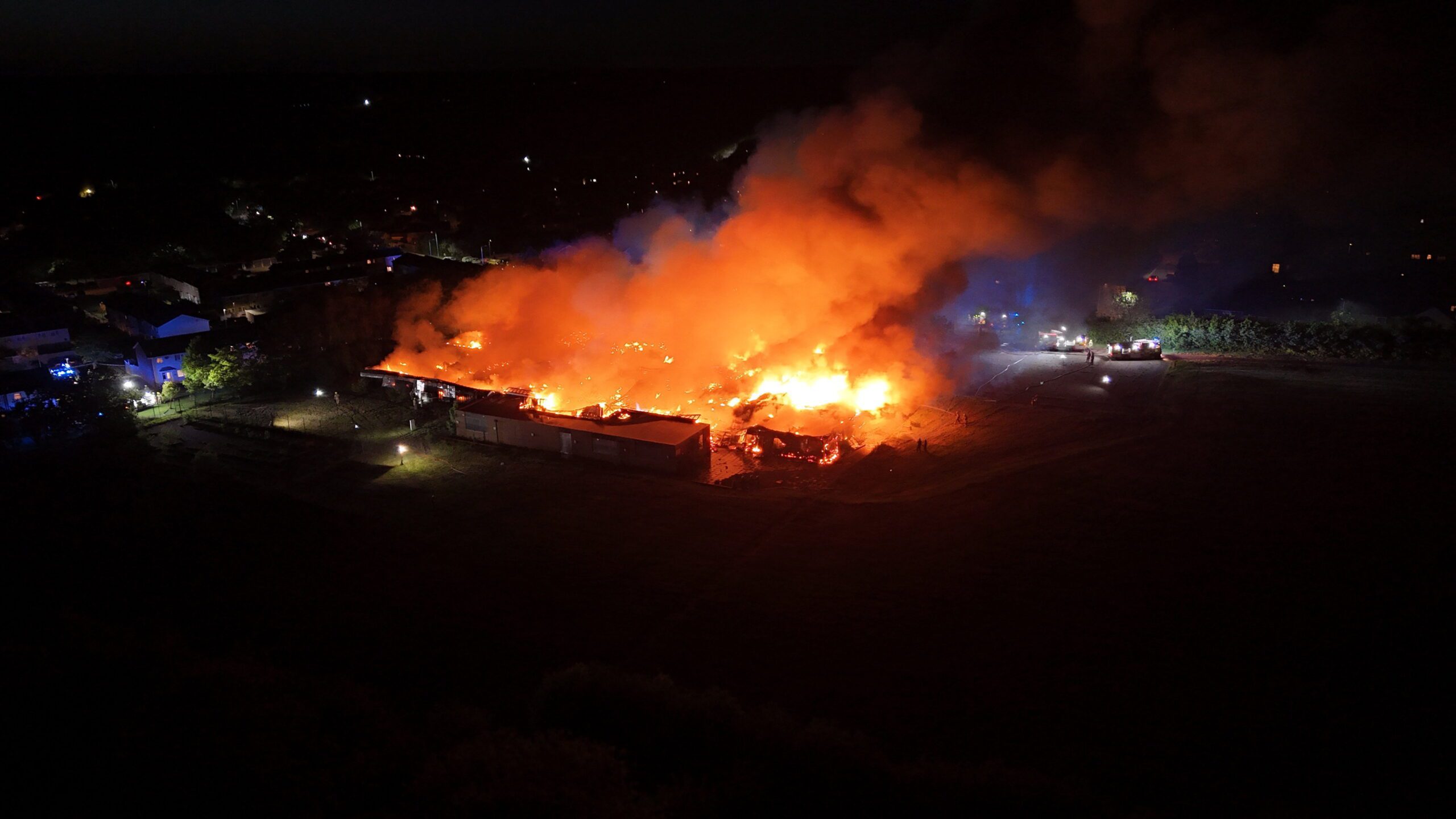 Former school collapses after huge overnight fire