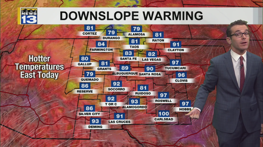 Rain moves east, still warm and breezy weather