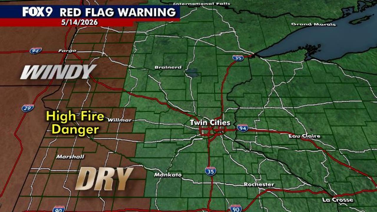 Red flag warning issued for 37 western Minnesota counties due to ...