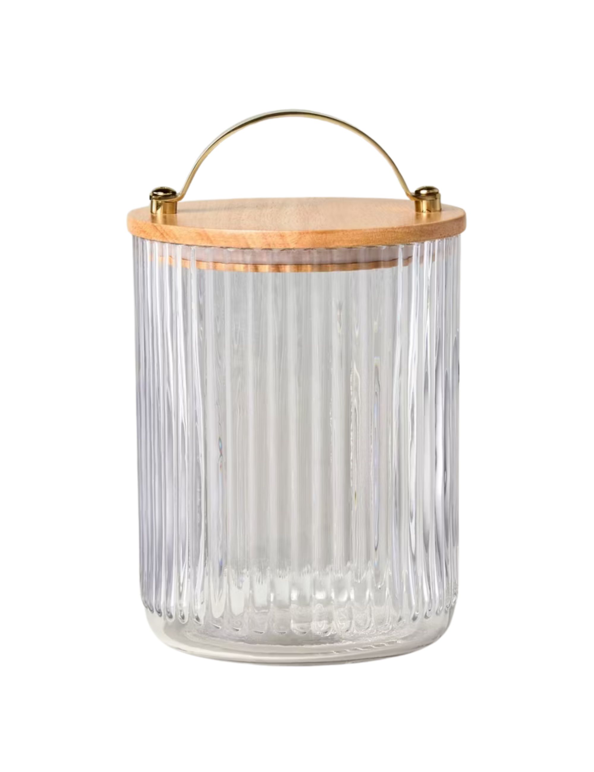 Hearth & Hand with Magnolia, Fluted Glass Storage Canister With Wood Lid