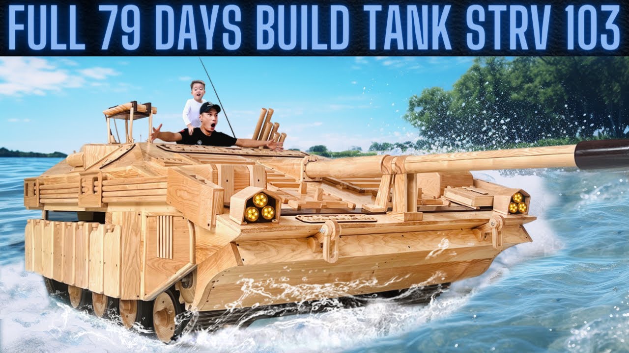 I built a large Swedish tank STRV 103 for my son