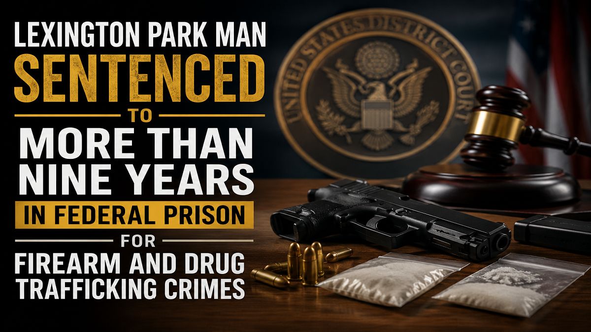 Lexington Park man sentenced to 110 months for drug and gun crimes