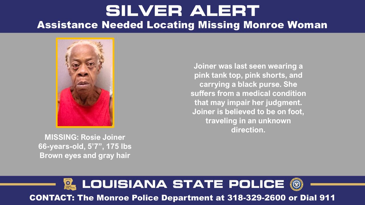 LSP issues Silver Alert for missing Monroe woman