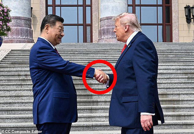 Trump's 'five-tap' secret code handshake and 'bullfrog smile'