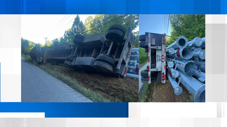 Overturned tractor closes roadway in Whitley County