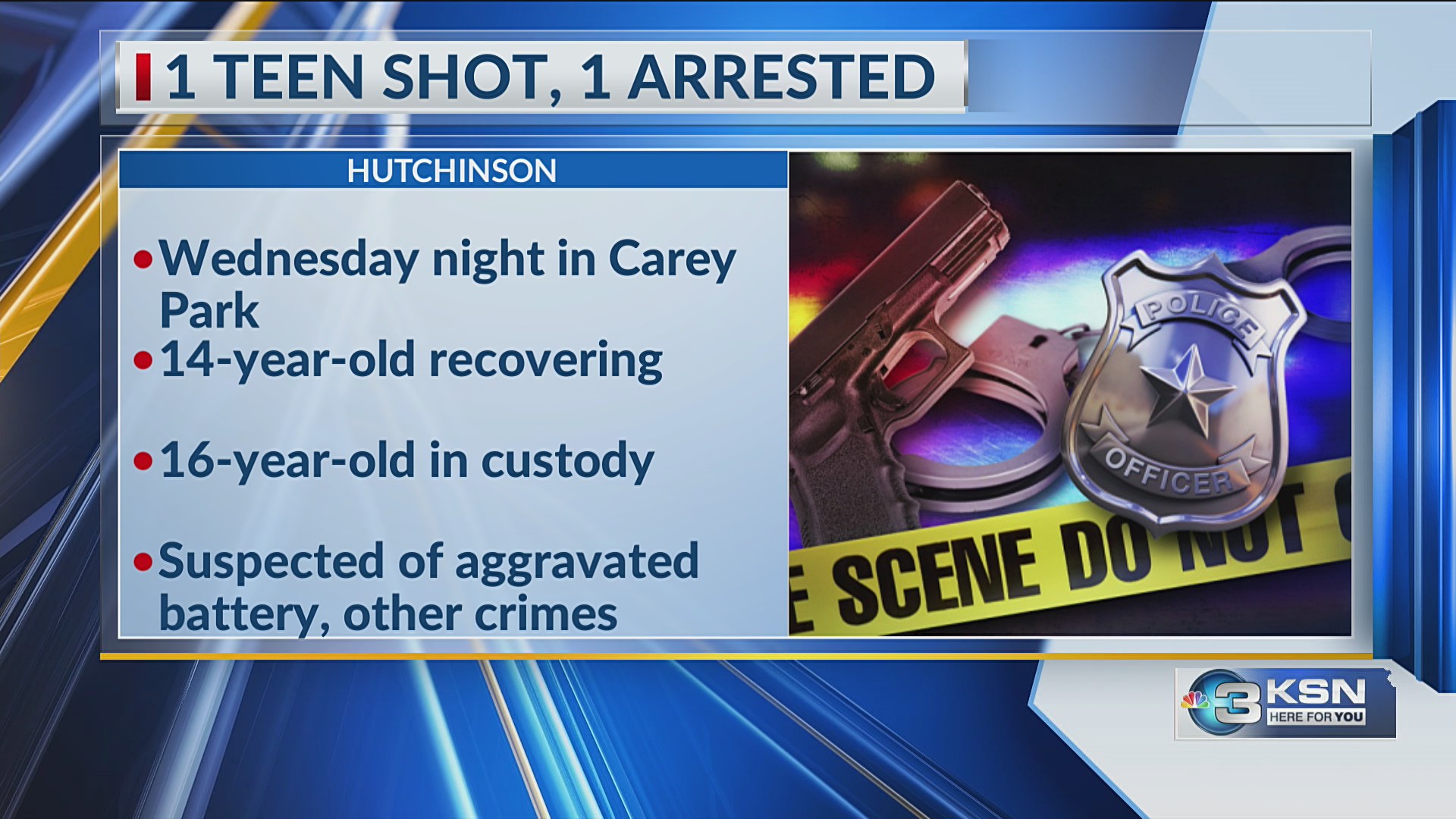 14-year-old shot by another teen in Hutchinson, police say