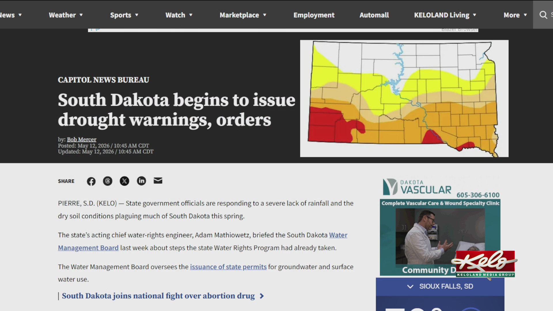 South Dakota begins to issue drought warnings, orders