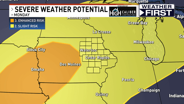 Rounds of storms expected in eastern Iowa, some could be strong to severe