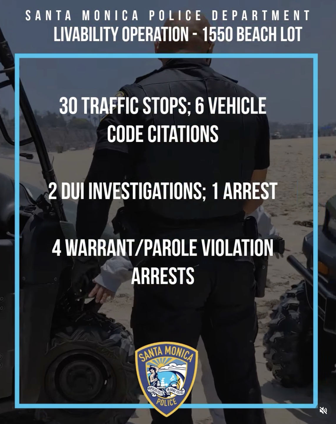 Santa Monica beach sweep turns up parole violations and DUI arrests