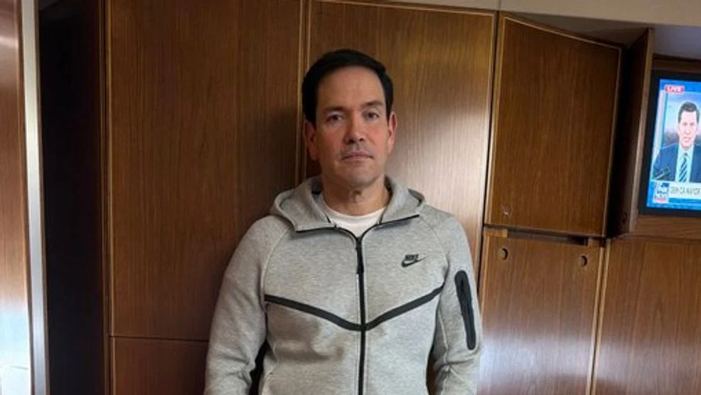 Marco Rubio’s Nike tracksuit moment on Air Force One sparks global frenzy