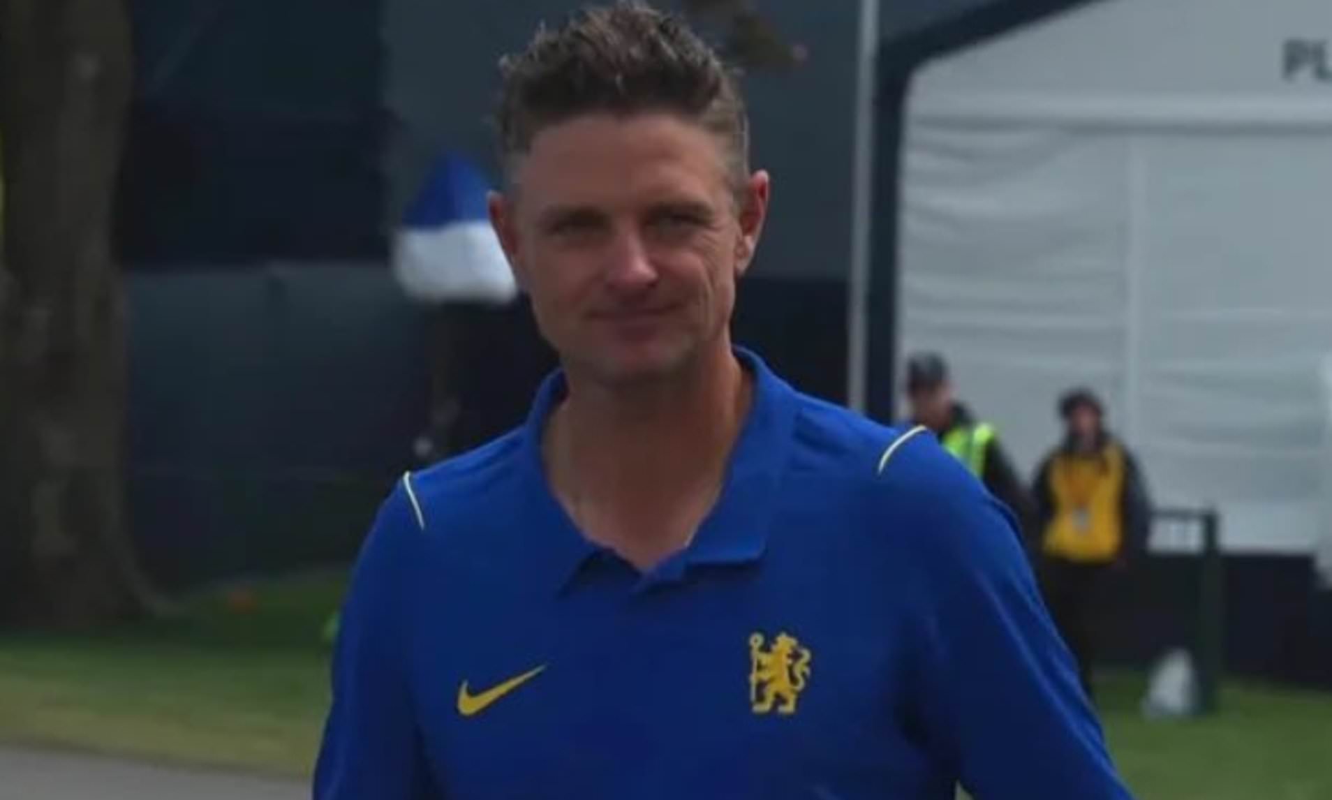 Has Justin Rose leaked Chelsea's new kit? Golfer arrives at the PGA ...