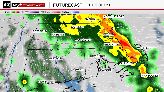 Slow-moving band of heavy rain could cause flooding in Massachusetts ...