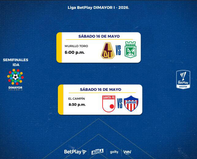 Semifinales de Liga BetPlay 2026-I: fecha y hora confirmada del Tolima ...