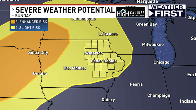 Rounds of storms expected in eastern Iowa, some could be strong to severe