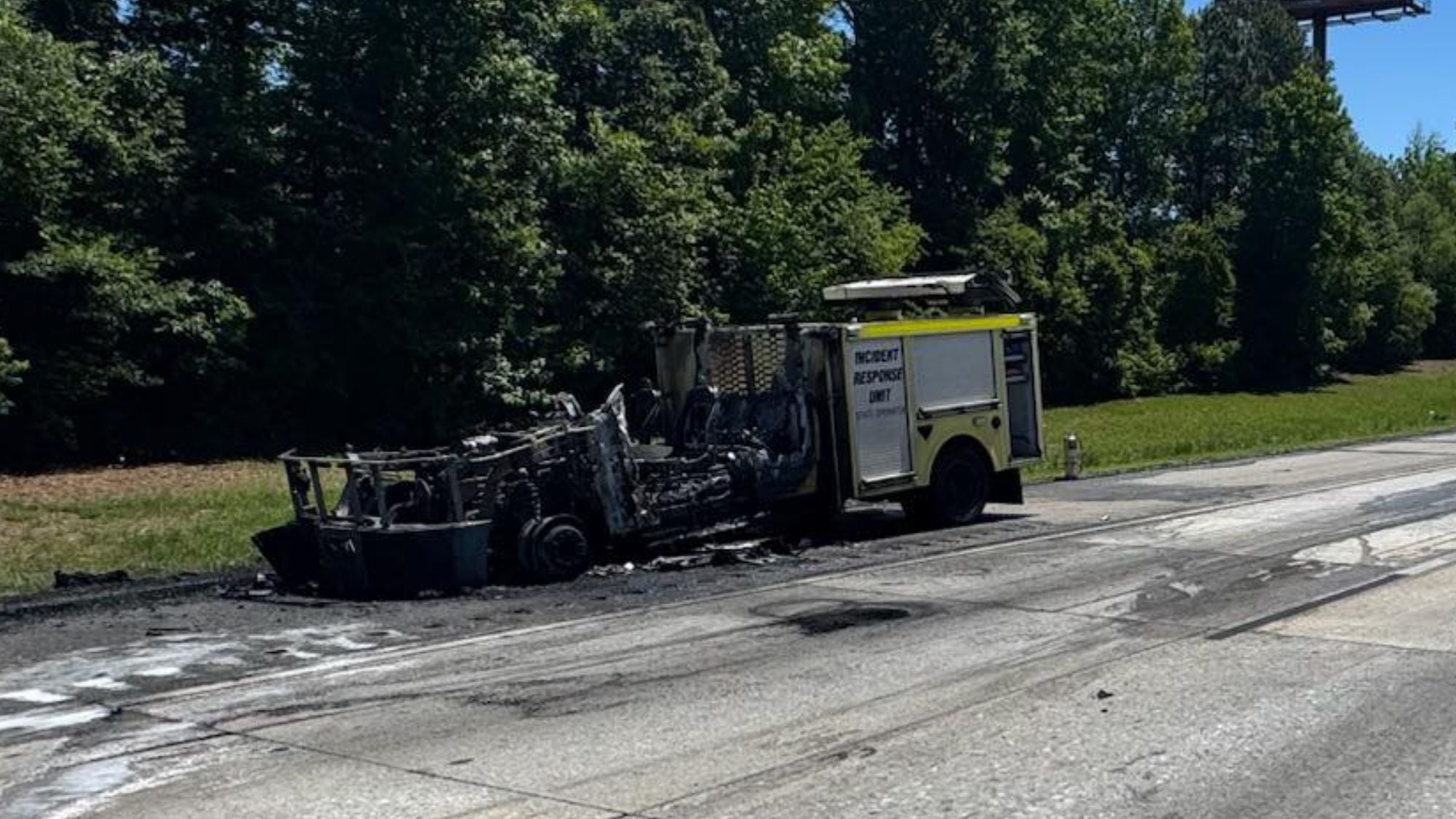 HERO Unit vehicle destroyed by fire on I-75 in Henry County