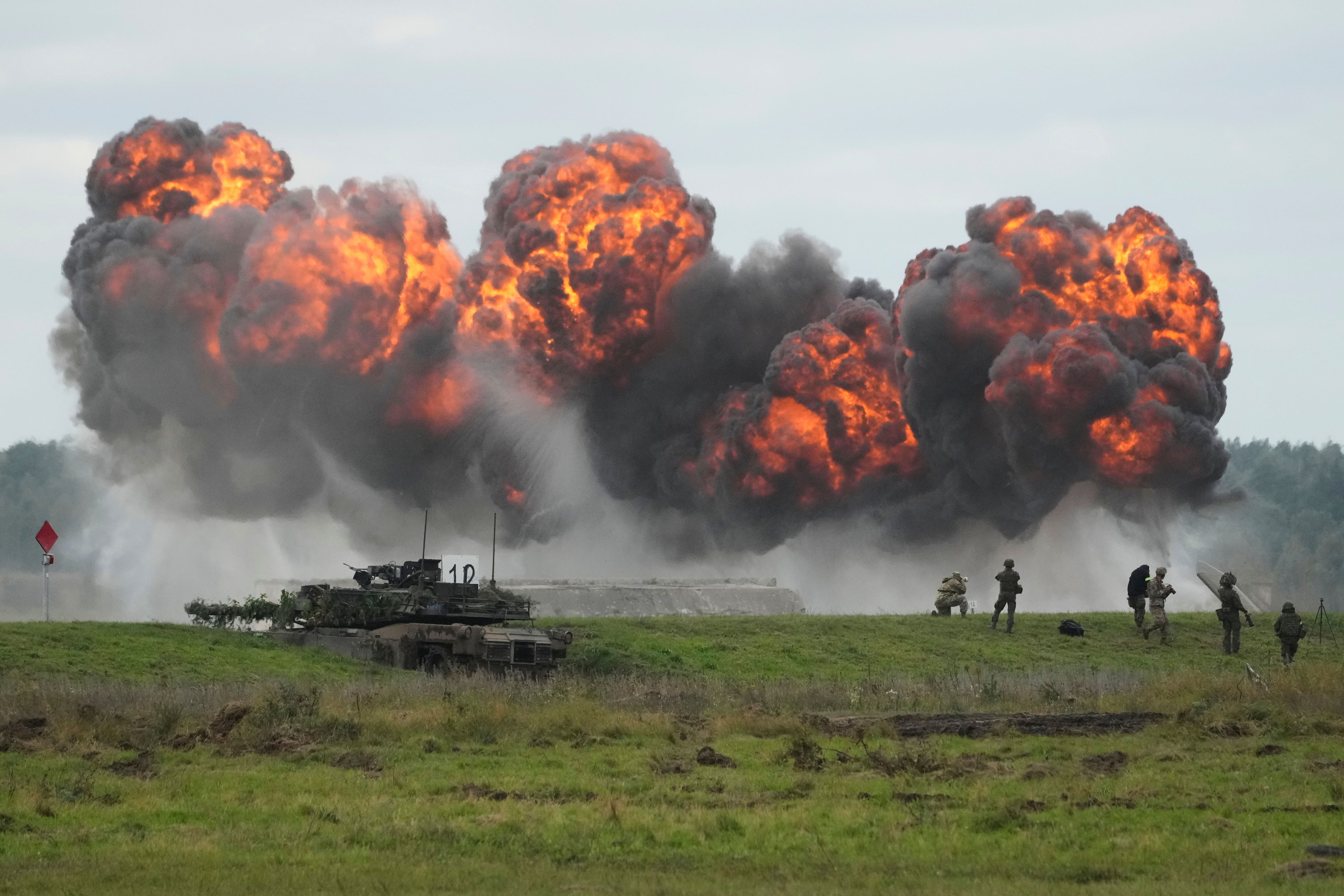 Poland stages its biggest military exercise of the year, bringing together more than 30,000 troops from the Polish armed forces and allied NATO nations in Orzysz, Poland, on Sept. 17, 2025.
