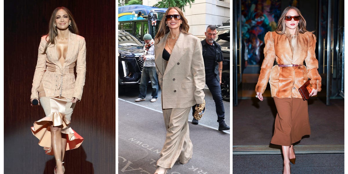 Jennifer Lopez hits NYC in a string of glamorous nude looks