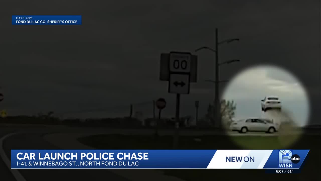 Watch: Car goes airborne during Fond du Lac County chase
