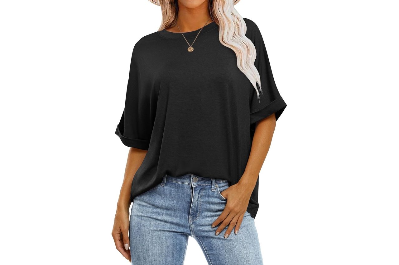 ANRABESS Womens Tops Oversized T Shirts Short Sleeve Crewneck Summer Casual Loose Basic Tee Shirt 2026 Trendy Fashion Clothes